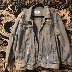 Light Wash Jean Jacket Plus Size Comfortable Cute